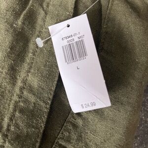 Linen short green